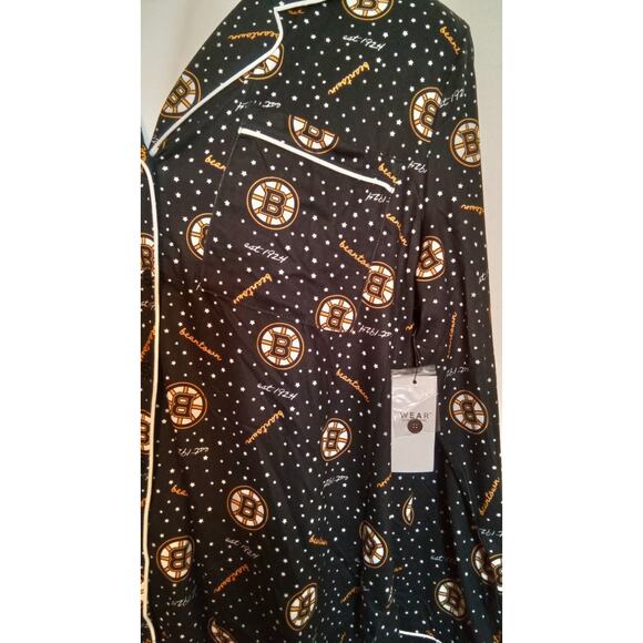 Boston Bruins Wear by Erin Andrews LS Shirt & Pant Sleep Set Women's XL - Picture 5 of 9